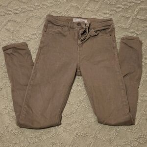 Topshop Skinny Jeans in Taupe Brown